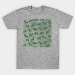 Light Sage Green Indian Elephants T-Shirt